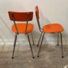 2 x oranje soudex vinyl stoel