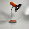 Midcentury oranje chroom burolamp gooseneck
